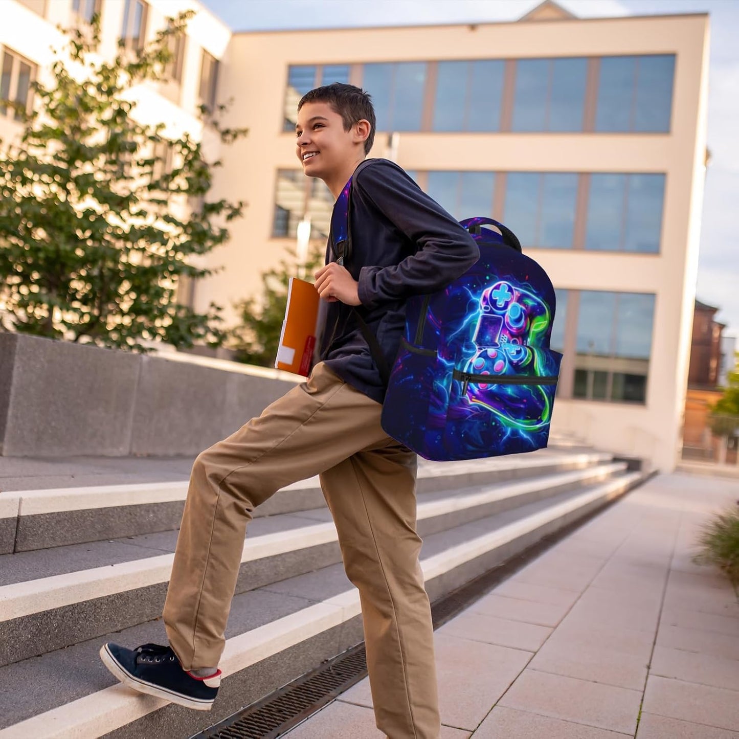 Game School Backpack For Boys Abstract Gamepad Boys Backpack For Kids Children Teens Backpacks Ages