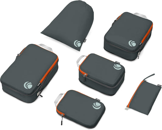 Cipway Compression Packing Cubes Set, Ultralight Expandable Travel Packing Organizers for Carry on Luggage (Grey 6pcs)