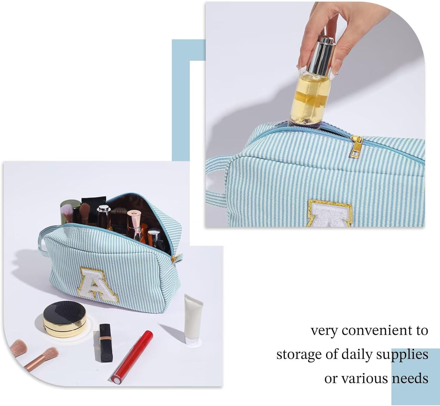 YOOLIFE Gifts for Teens - Personalized Initial Makeup Bag for Girls, Birthday Gifts for Girls, Ages 10-13
