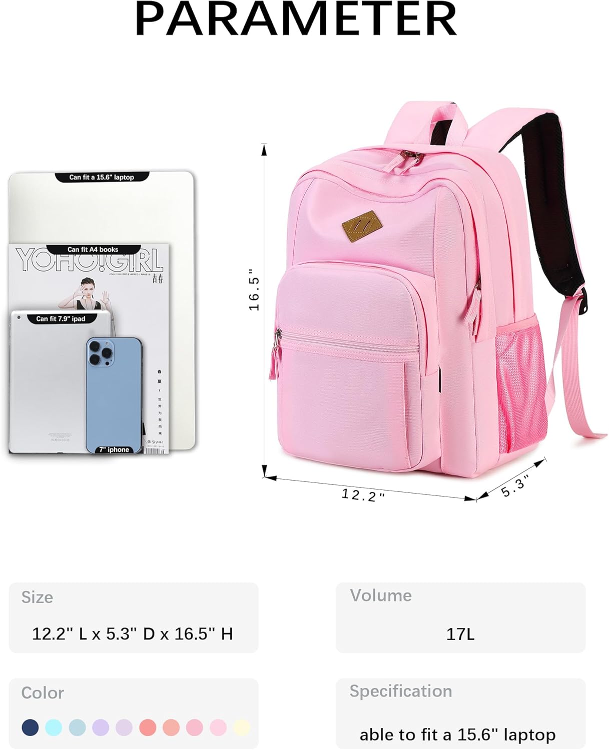 abshoo Classical Basic Travel Backpack For School Water Resistant Bookbag