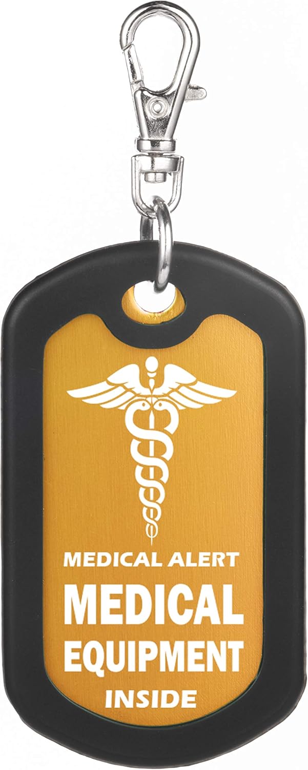mnmoom Medical Equipment Luggage Tag Medical Alert Zipper Pull Bag Tag(Orange)