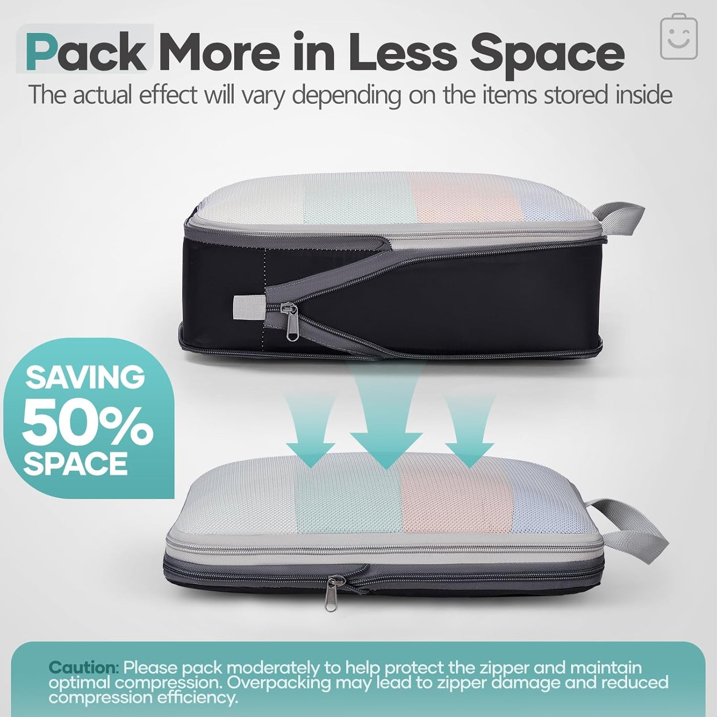 Veken 9/11 Set Compression Packing Cubes for Travel Essentials,Compressible Expandable Large