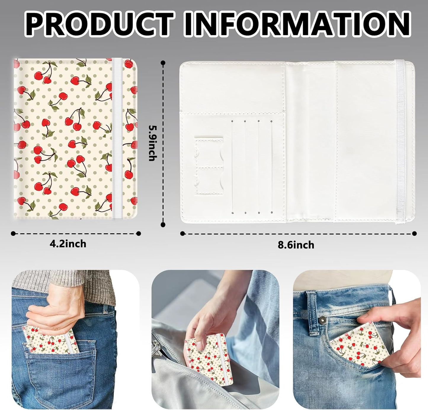 Passport Holder for Travel, Cute Passport Cover for Women Men, Waterproof PU Leather Rfid Blocking Passport Wallet with Credit Card Case for Travel Family, Boys Girls Travel Essentials