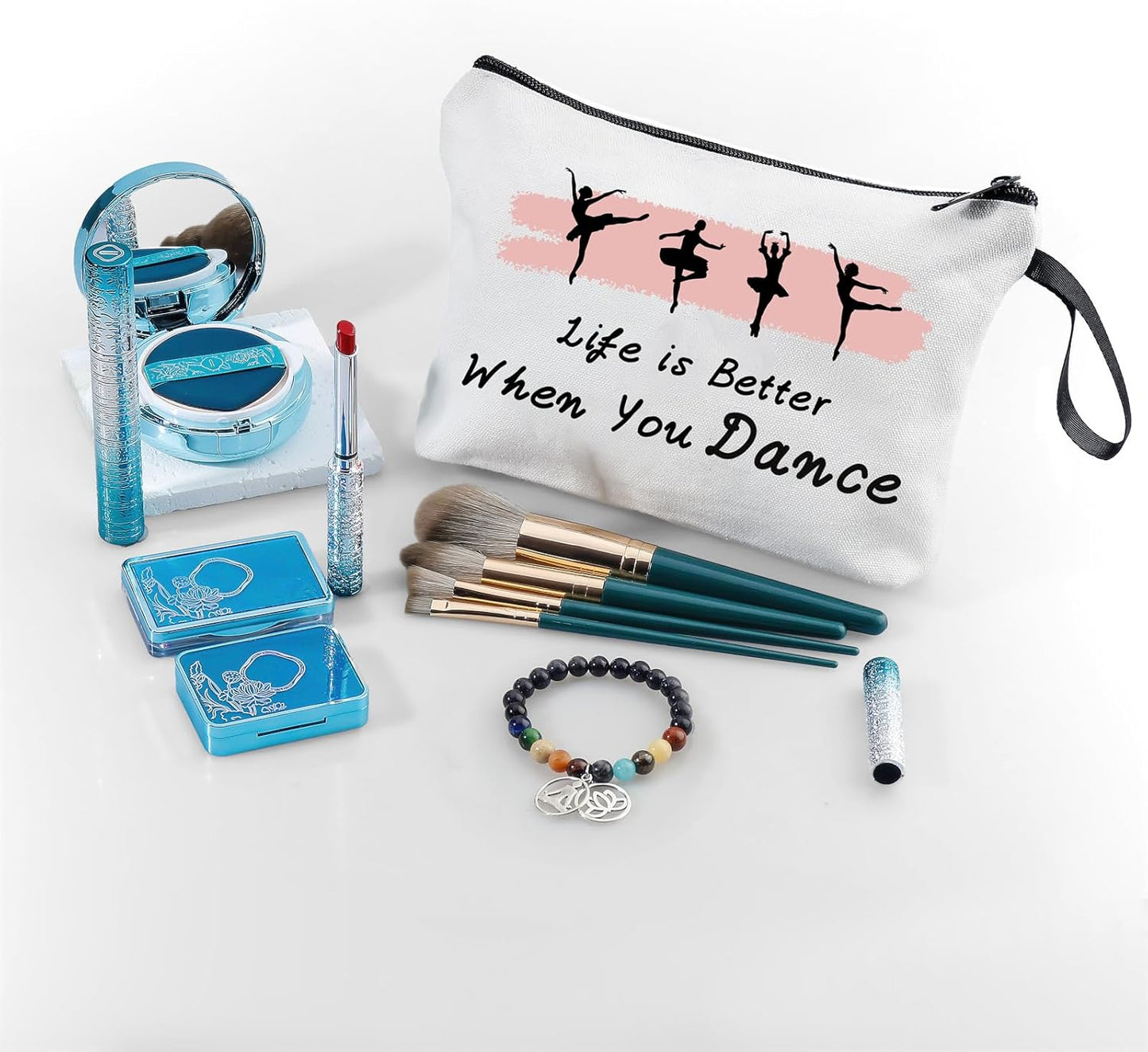Ballet Dance Recital Gifts for Girls & Women - Makeup Bag & Cosmetic Bags for Dancers, Teachers & Friends
