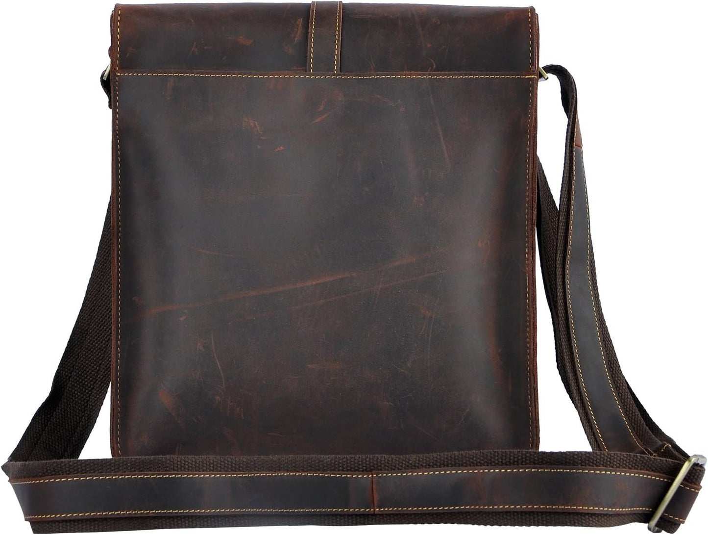 Le'aokuu Mens Genuine Leather Messenger Shoulder Sling Satchel Bag Cross Body