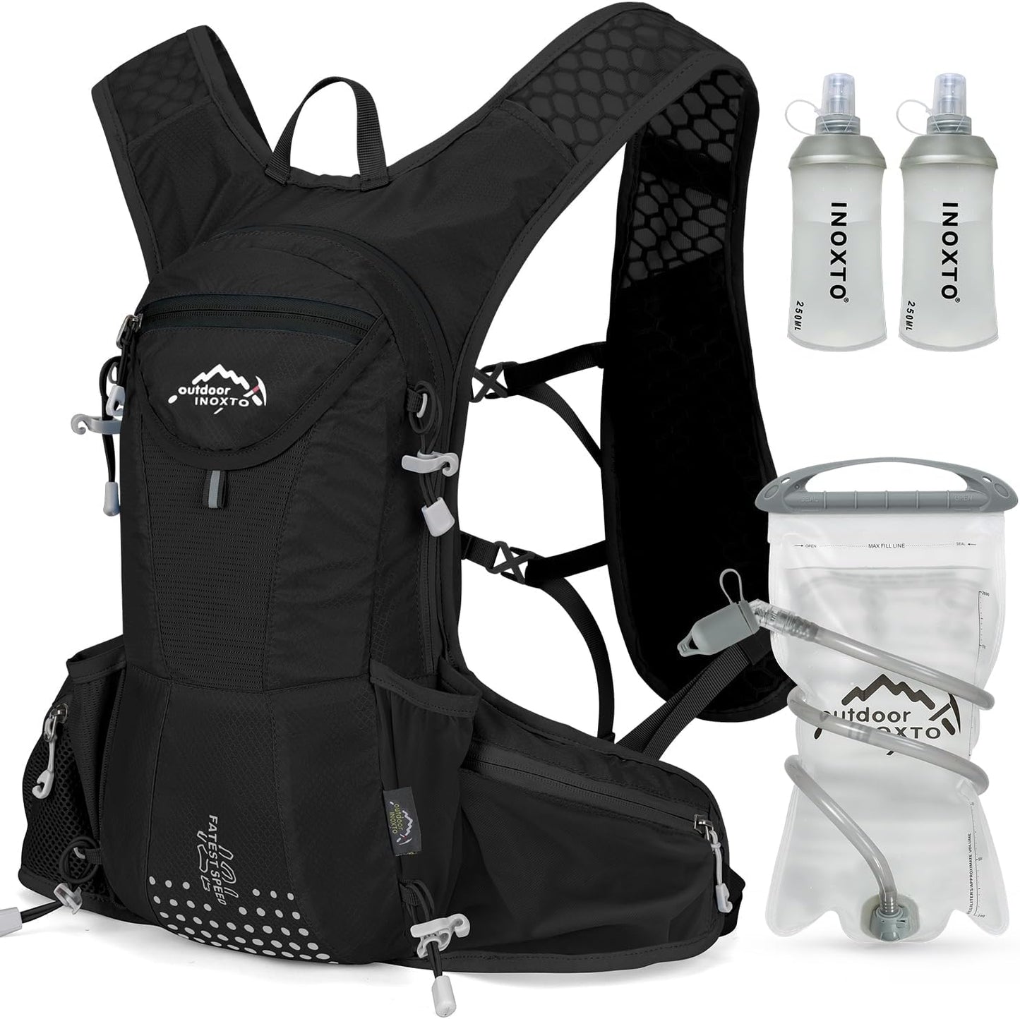 Hydration Pack Backpack, Lightweight Water Backpack with 2L Leakproof Hydration Bladder Daypack for