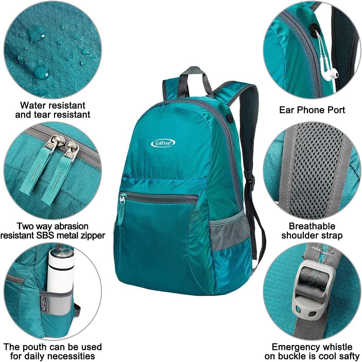 G4Free 20L Lightweight Packable Backpack Travel Hiking Daypack Foldable Backpack for Men Women