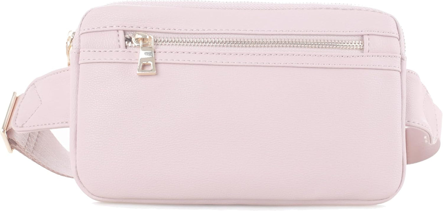 LOVESOME Vegan Leather Everywhere Fashion Waist Bag Fanny Pack Crossbody Bag Belt Bag Sling Bag with Adjustable Strap for Women (Blush)