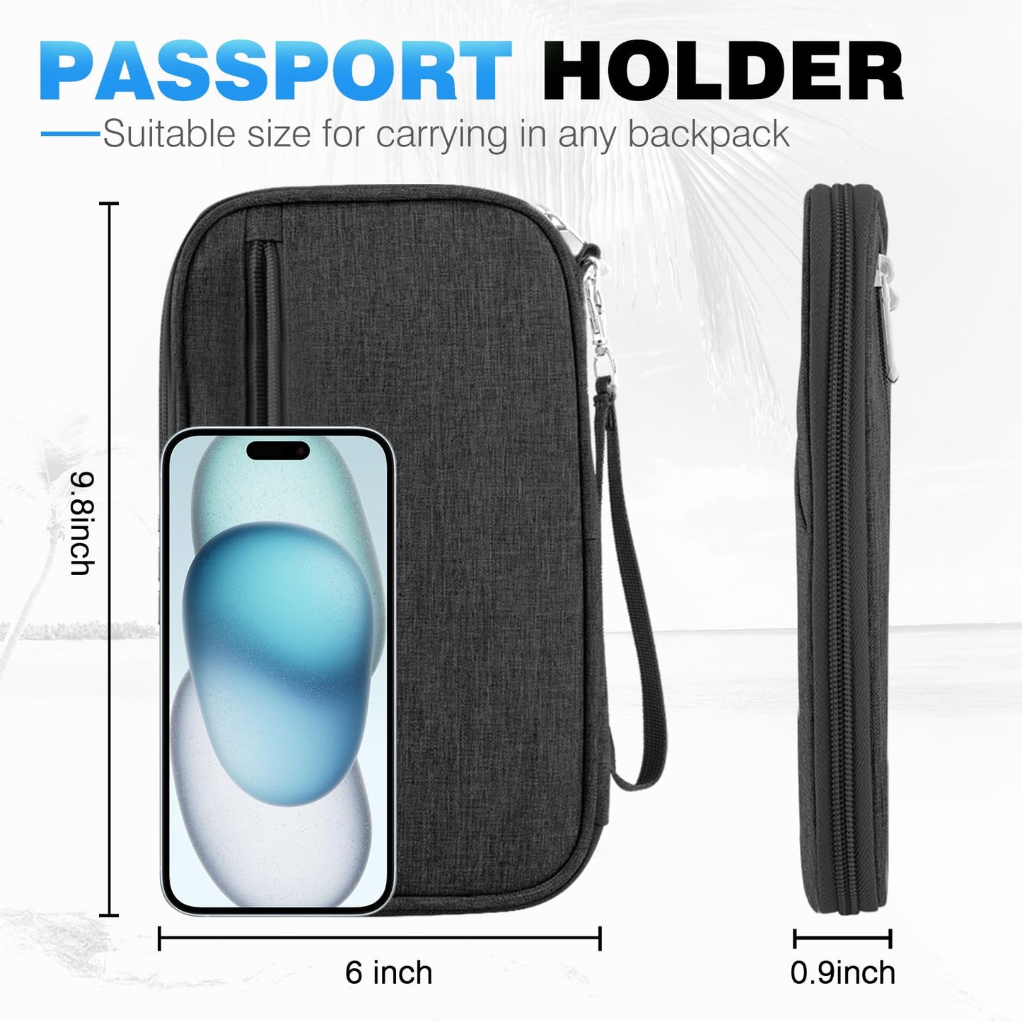 Passport Holder Family RFID Travel Document Organizer for Women Waterproof Passport Wallet Men