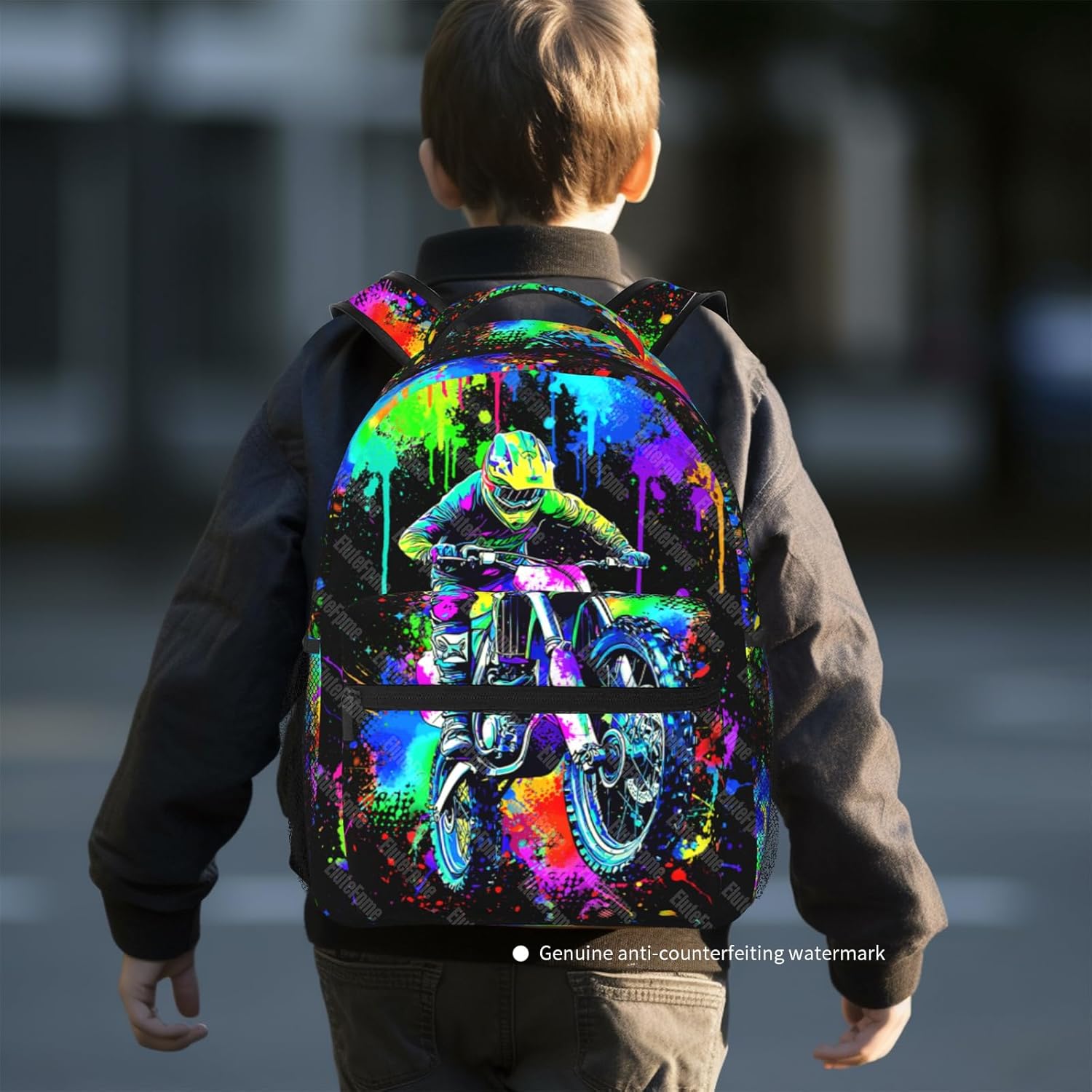 Motocros Backpack For Boys Motocros Dirt Bike Boys Backpack For Kids Children Teens Elementary