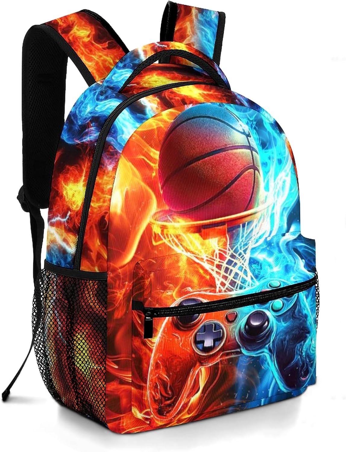 Kids Backpack for Boys Game Boys School Backpack for Kid Children Teens Elementary Middle School Students Kids' Backpacks Ages 6-18 Video Game Basketball Bookbag Travel Back Pack