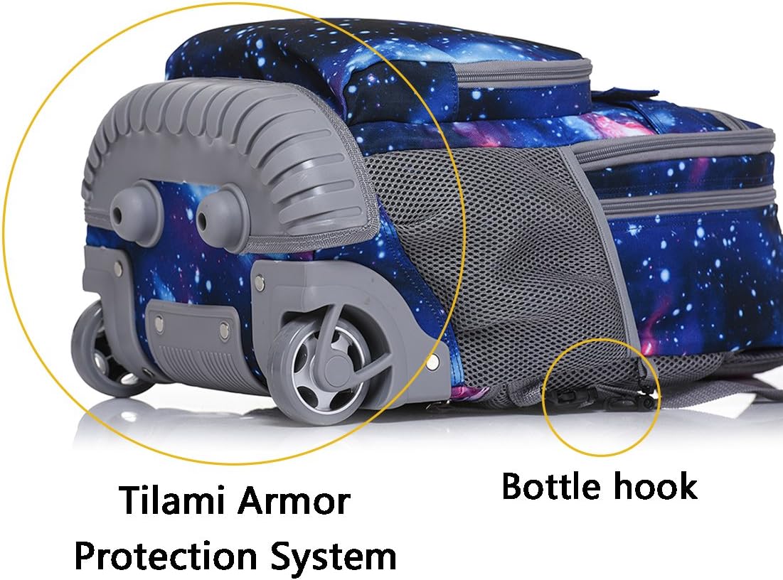 Tilami Rolling Backpack 18 inch Boys and Girls Laptop Backpack
