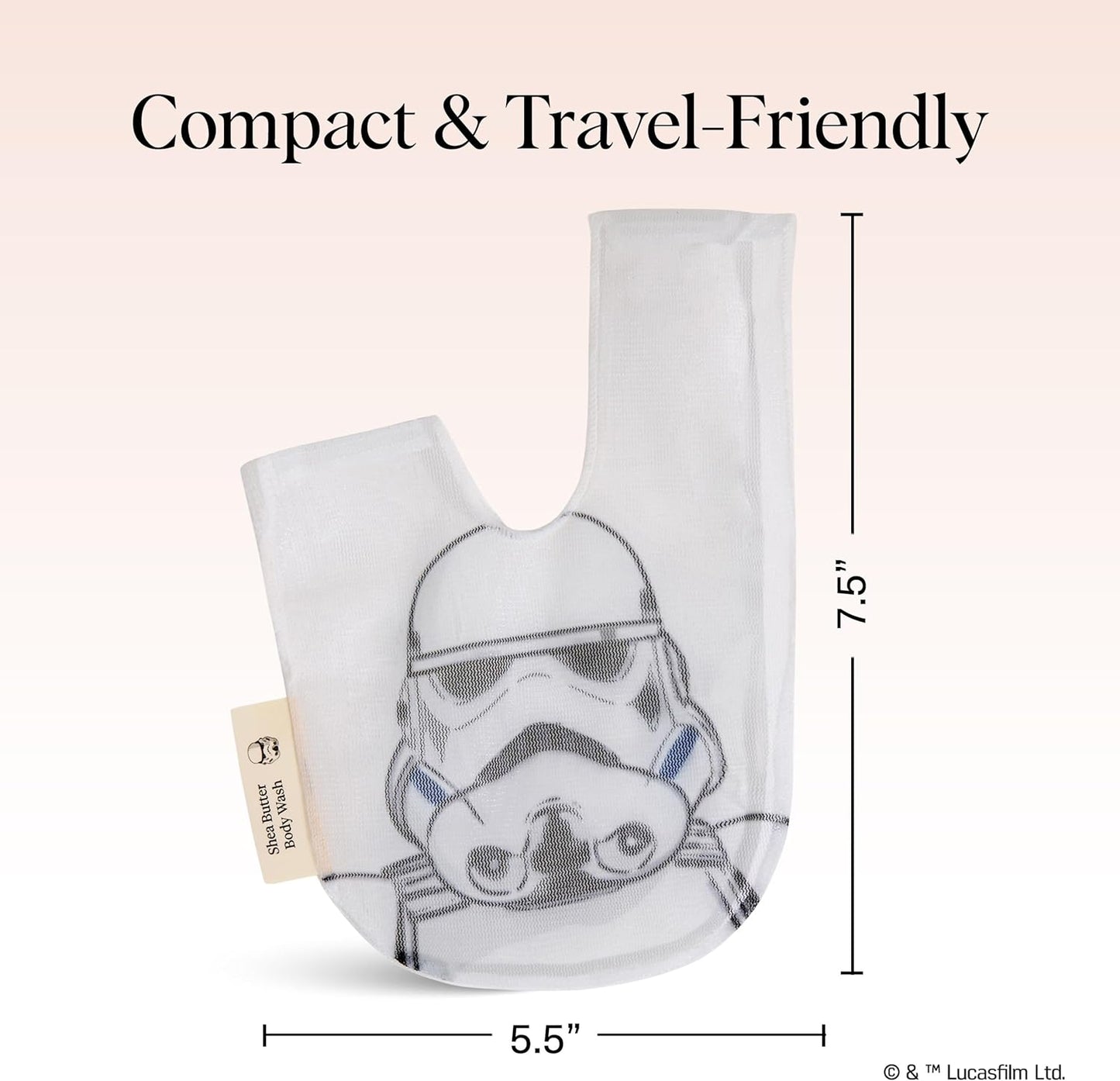 Kitsch x Star Wars Stormtrooper Soap Saver Bag – Patented Mesh Bag Soap Holder for Body Wash Bar - Extends Use & Prevents Soggy Mess - Recycled Mesh Beauty Pouch, Eco-Friendly