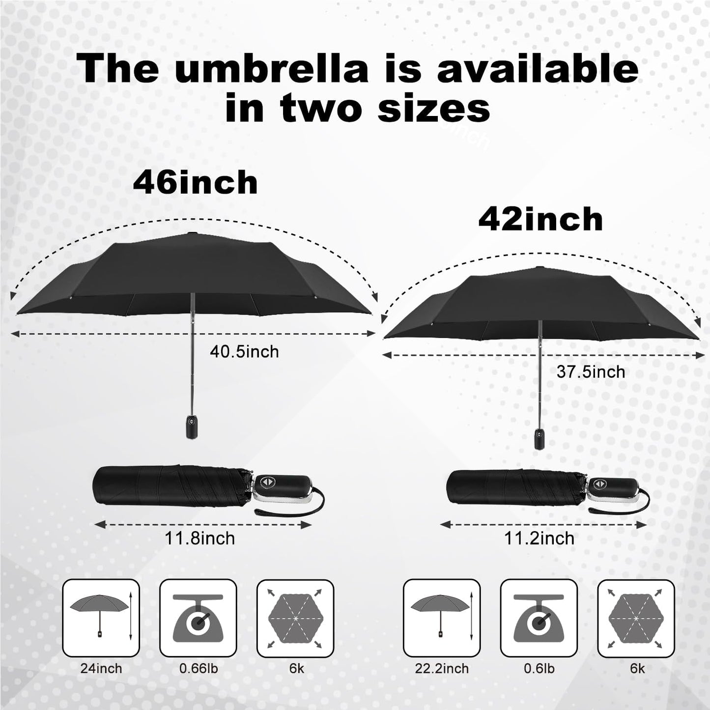 Lejorain Mini Umbrella for Travel Automatic - Folding Compact Flat Umbrella Lightweight Strong Portable Umbrellas for Rain Adults