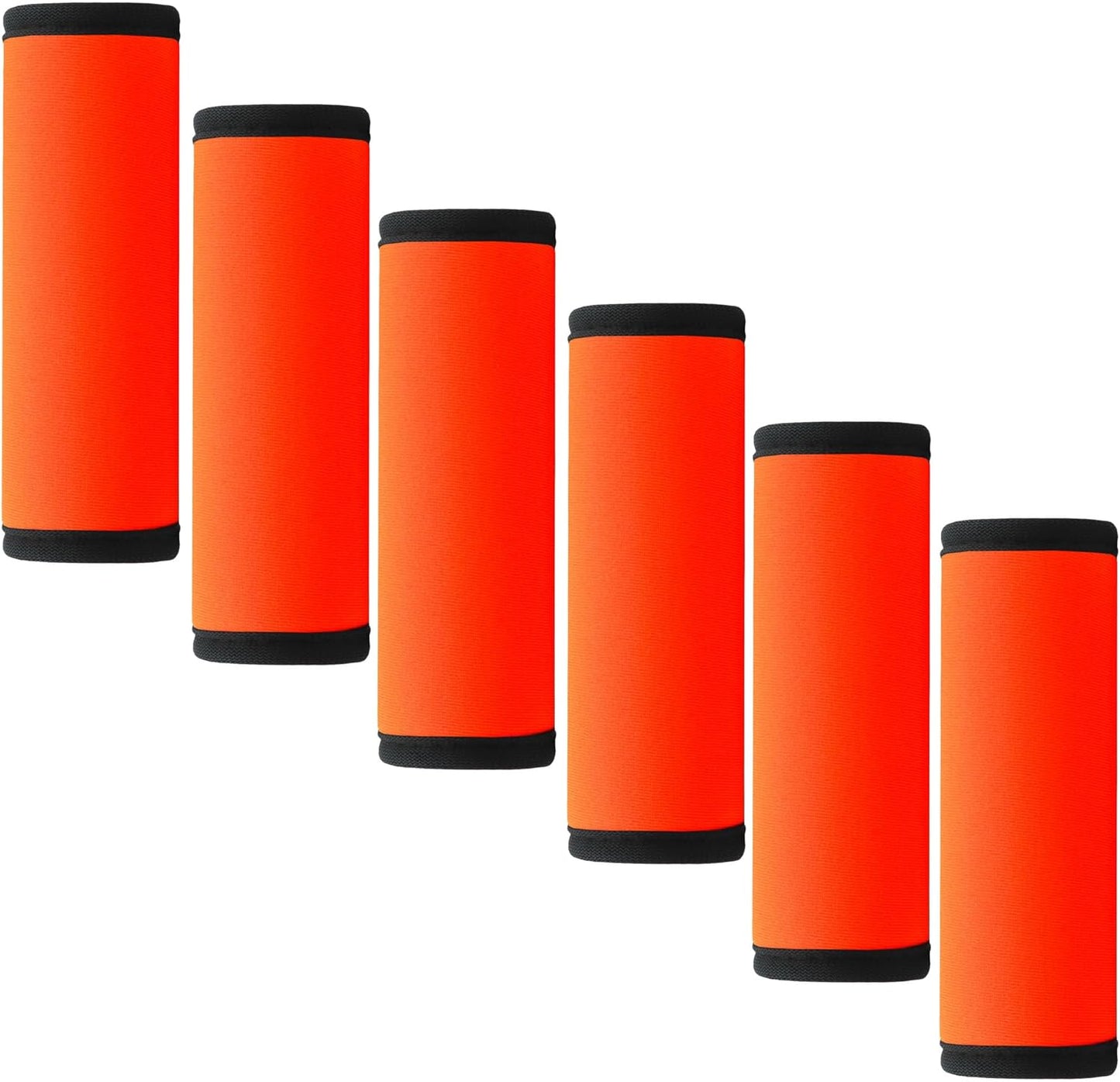 Luggage Handle Wrap 6 Pack-Neoprene Luggage Handle Wraps for Suitcase/Beach Bag/Backpacks Bright Suitcase Identifiers Travel Accessories for Airplane (Neon Orange)