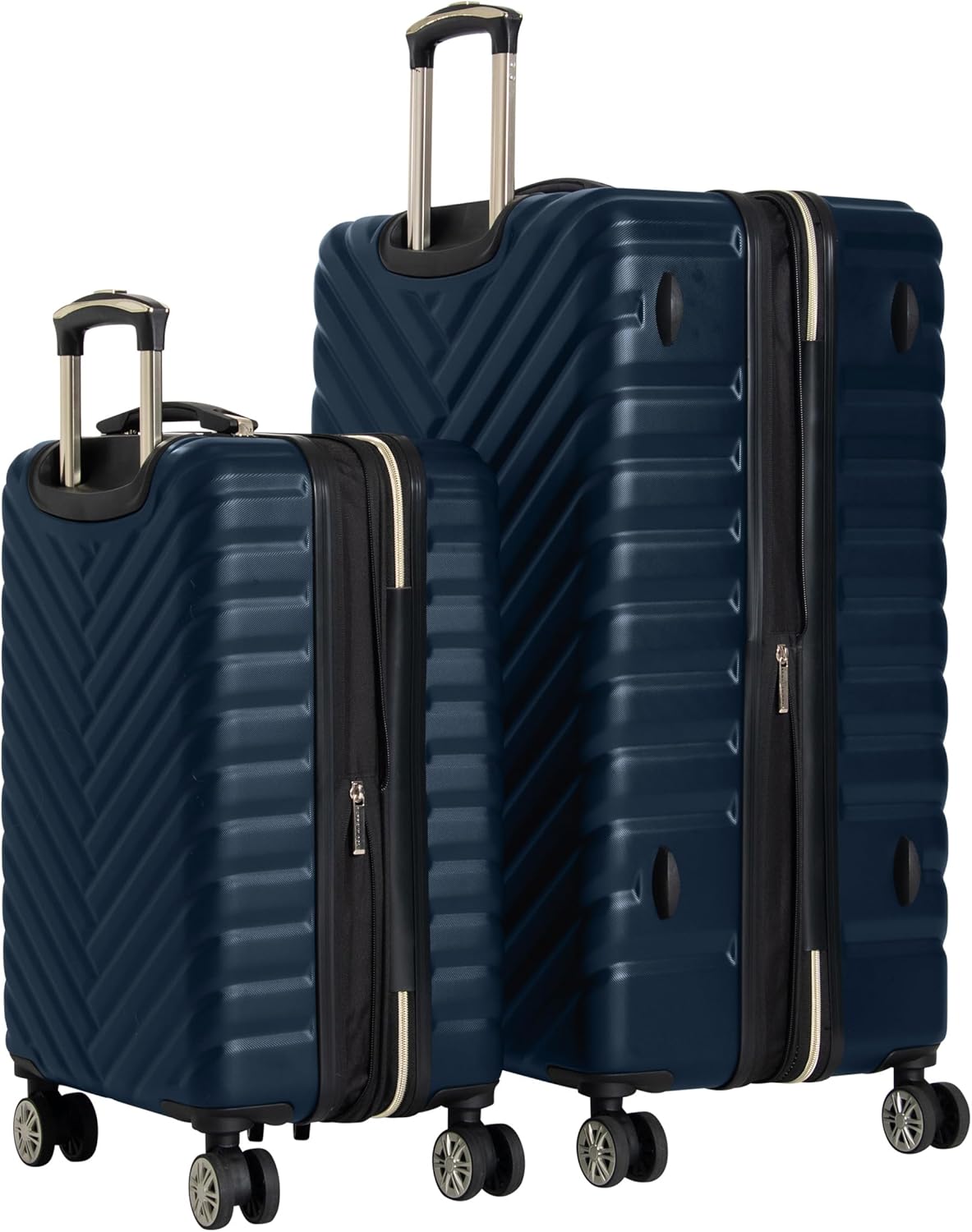Kenneth Cole REACTION Madison Square Lightweight Hardside Chevron Expandable Spinner Luggage, Navy