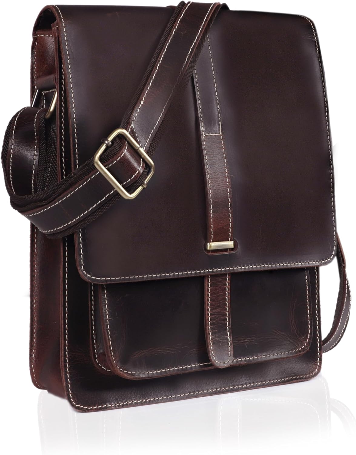 Handmade Leather Crossbody Bag – Vintage Messenger Satchel for Men & Women, Shoulder Sling Office Bag