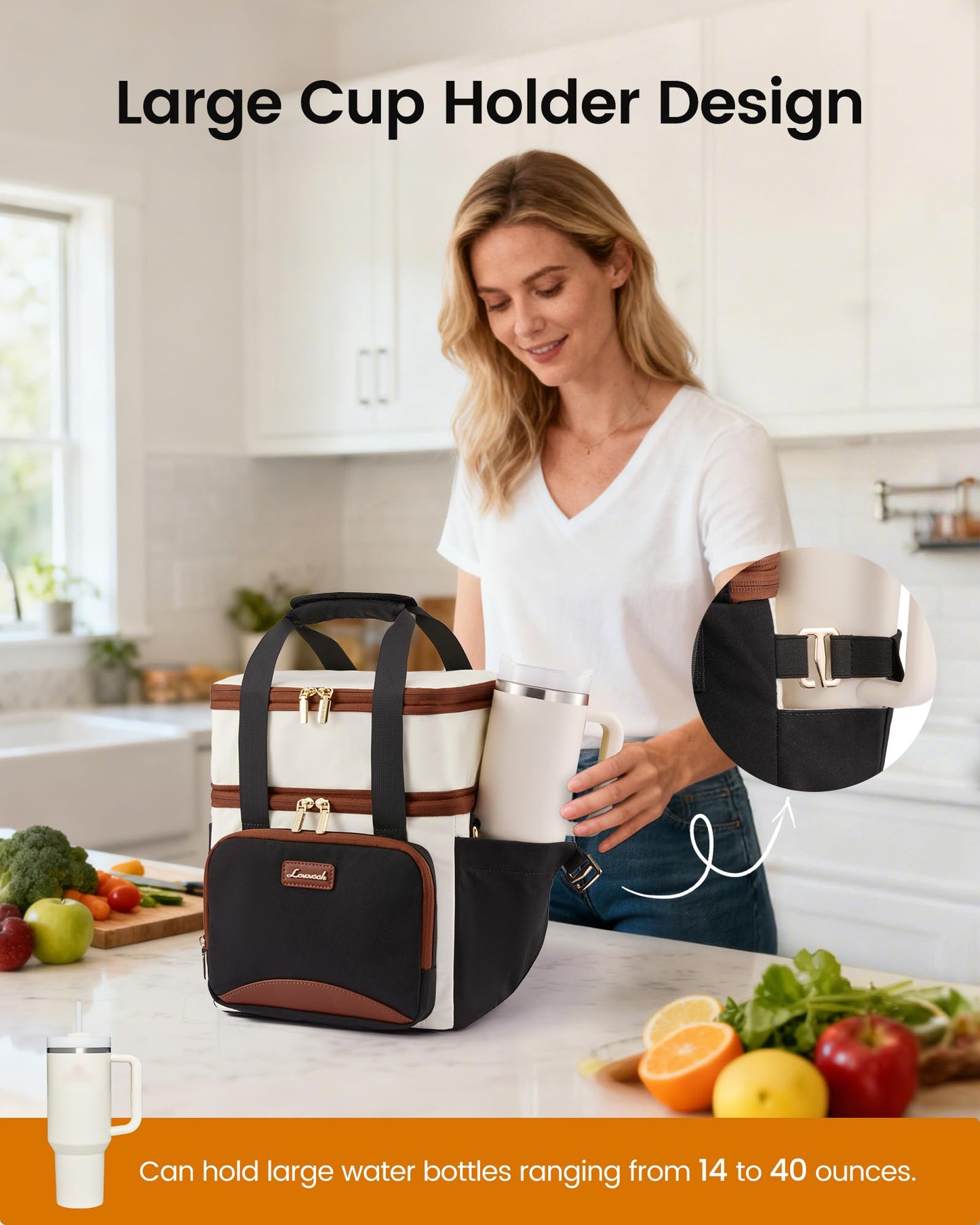LOVEVOOK Insulated Lunch Box for Women,Large Adult Lunch Cooler Bag Men