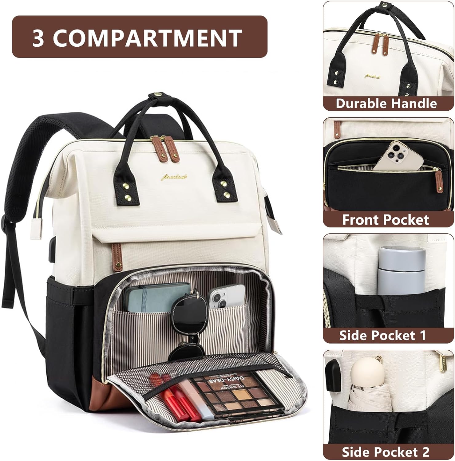 Backpack for Women Work Bags: 15.6 inch Laptop Backpack Purse Backpacks with USB Charger College