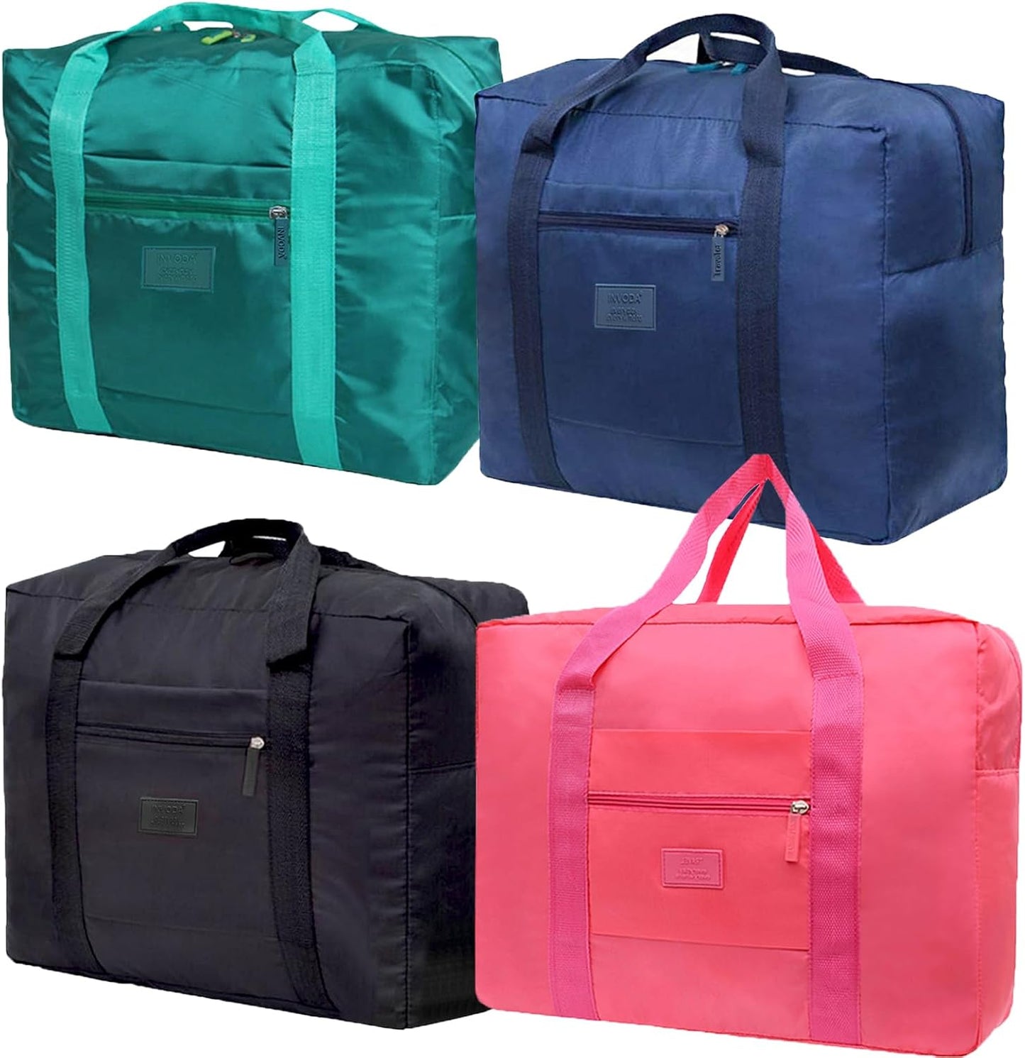 Travel Duffel Bag Carry on Luggage Bag Foldable Travel Tote Bag Waterproof Sports Gym Bag Lightweight Large Weekender Overnight Bag for Women and Men(4 PCS)