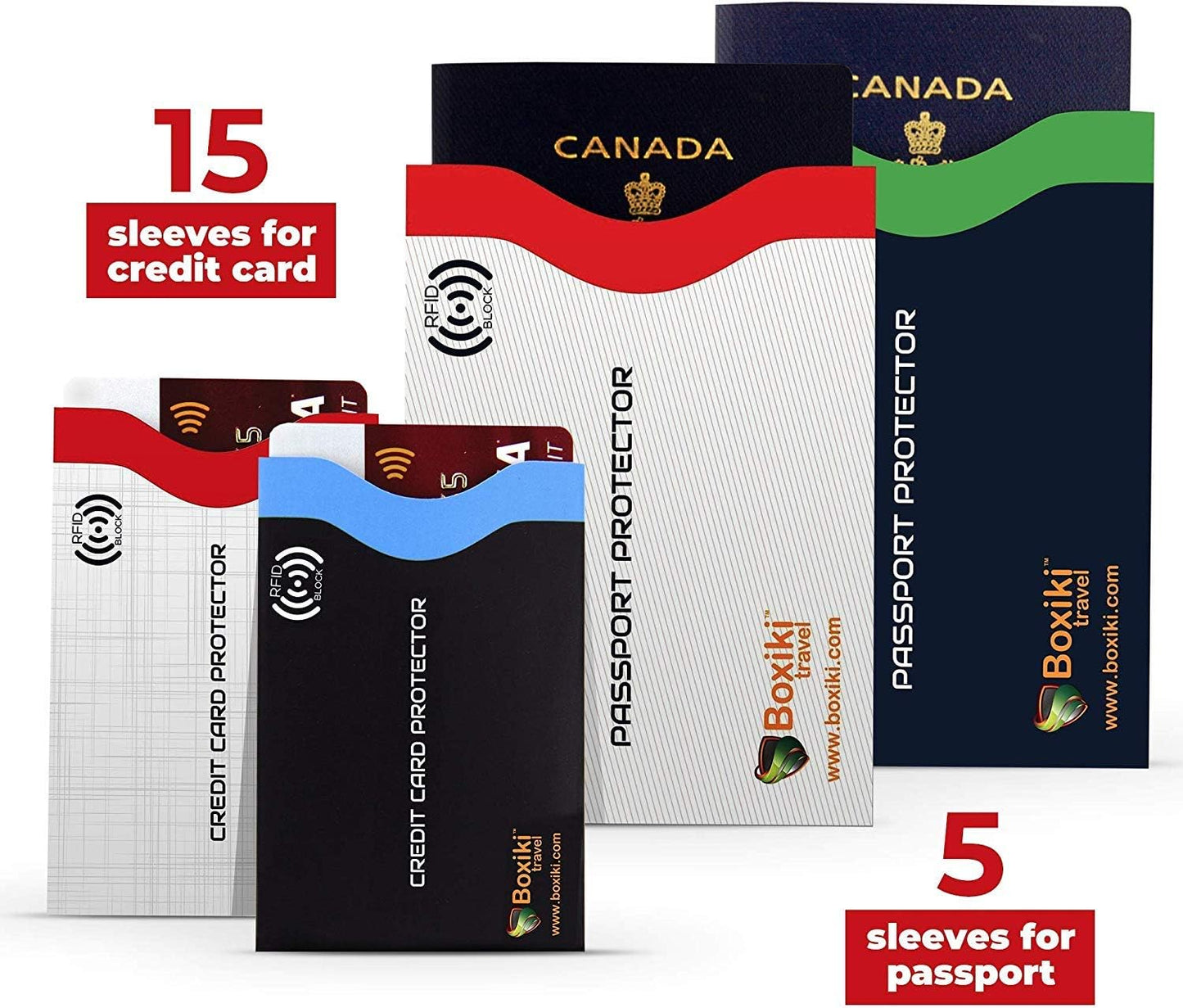 RFID Blocking Sleeves, 20-Pack Set, Color Coding System, Identity Theft Prevention RFID Card Holder