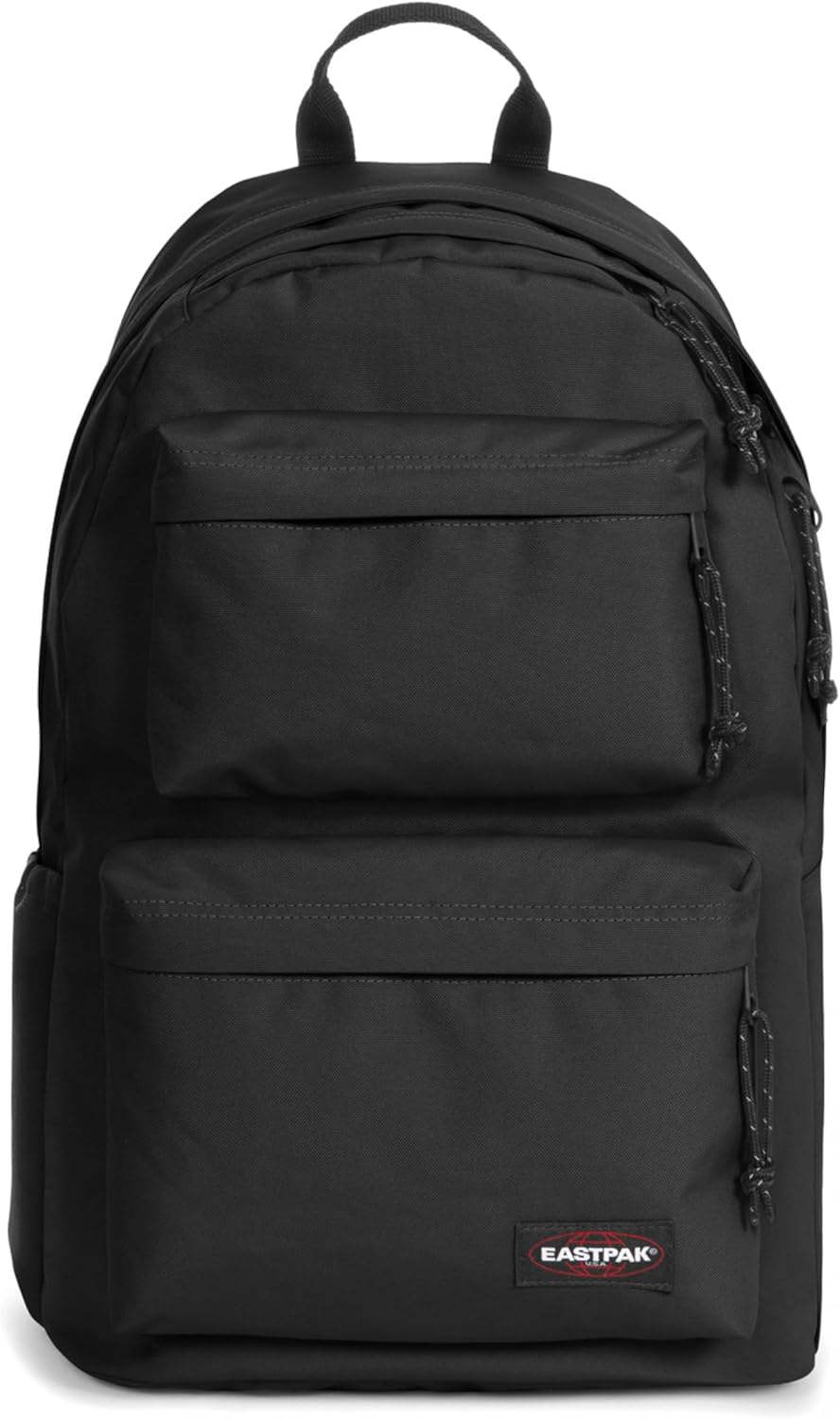 EASTPAK Padded Double – 24L Squared Backpack with Dual Front Pockets, 13” Laptop Sleeve, Bottle Holder & Padded Straps, Black