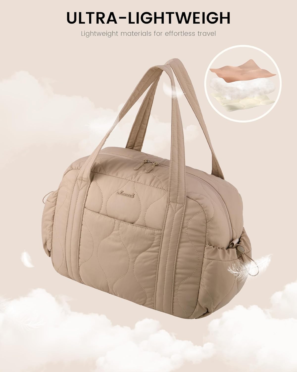 LOVEVOOK Gym Bag for Women, Puffer Travel Duffle Bag with Wet Pocket, Lightweight Carry On Bag