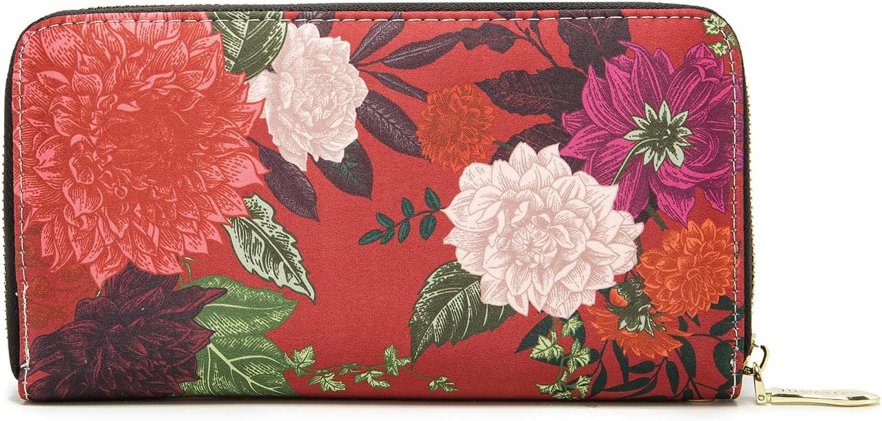 Women Wallet Card RFID For Womens Holder Blocking Credit Small Zipper Purse Pocket Bifold Slim Coin ID Ladies Wristlet Clutch Large Capacity Window Case Travel Zip Women's