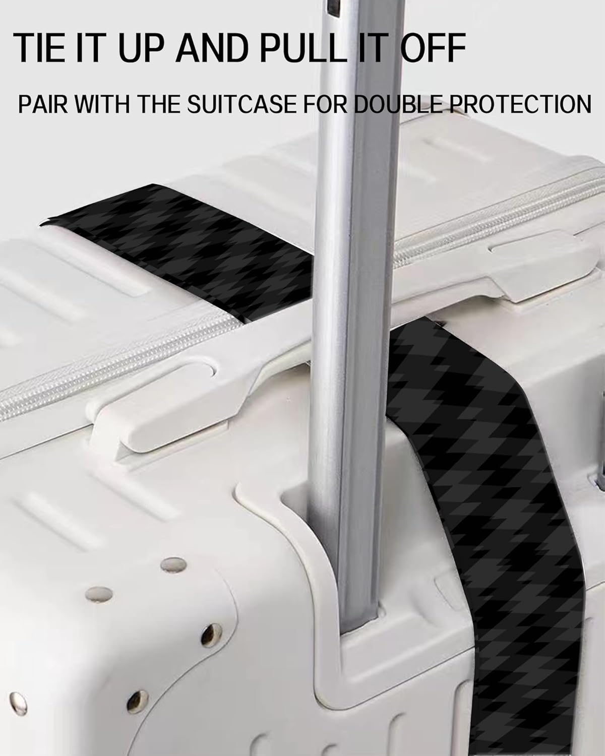 Luggage Straps for Suitcases, Adjustable Travel Belt, Durable Wide Luggage Strap, Cute Suitcase Strap Identifiers with Buckle, Bag Straps for Luggage, Luxury Black Diamond Pattern