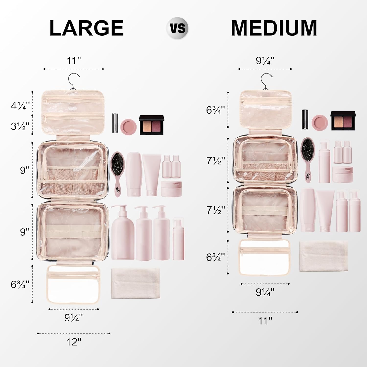 Everfun Hanging Travel Toiletry Bag for Women Traveling With Leakproof Compartment Makeup Cosmetic