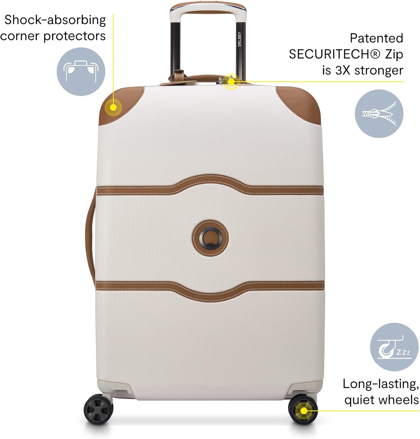 DELSEY PARIS Chatelet Air 2.0 Hardside Luggage with Spinner Wheels, Chocolate Brown, 3 Piece Set, (19/24/28)