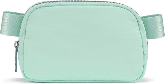 Fanny Pack Crossbody Bag Trendy Waterproof Small Cross Body Purse for Women Men Fashion Waist Packs Mini Belt Pouch Chest Bum Hip Bag Lulu Dupes for Travel Vacation Running Matcha Cream
