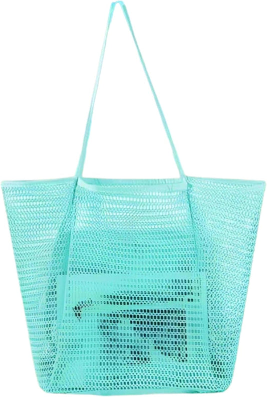 Sohum Living Lightweight Foldable Mesh Tote Bag for Beach & Travel – Large Sandproof Quick-Dry Bag with Durable Handles