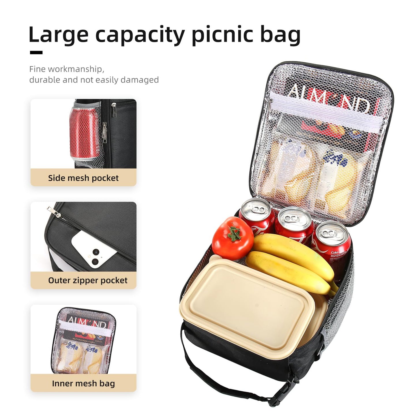 Lovoeo Lunch box Lunch bag for men women Insulated Lunchbox Lunch bags for Work Picnic Travel