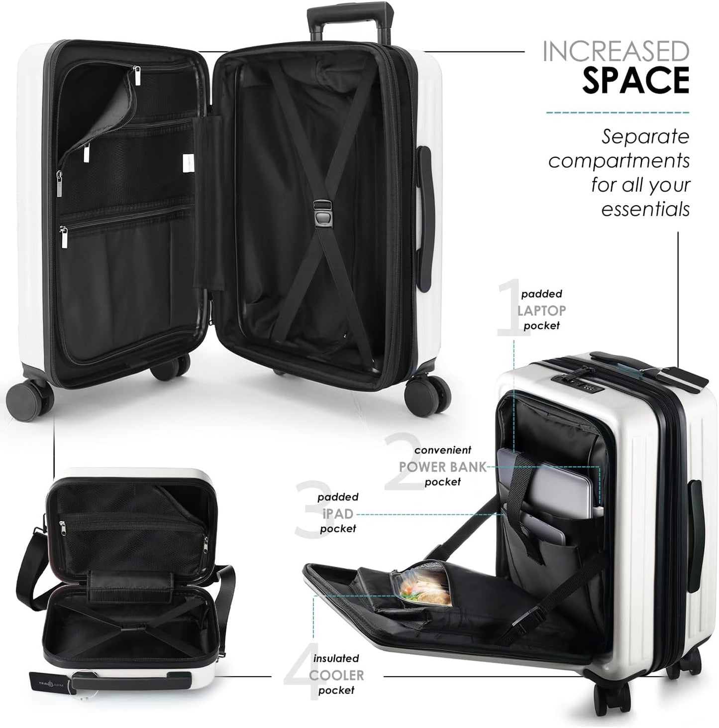 22 Inch Carry On Luggage 22x14x9 Airline Approved, Carry On Suitcase with Wheels, Hard-shell