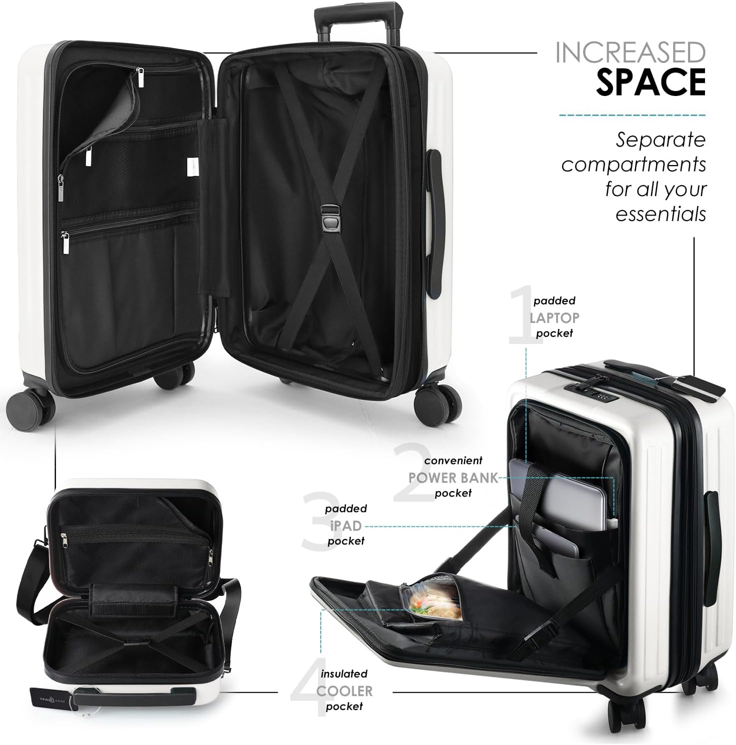 22 Inch Carry On Luggage 22x14x9 Airline Approved, Carry On Suitcase with Wheels, Hard-shell