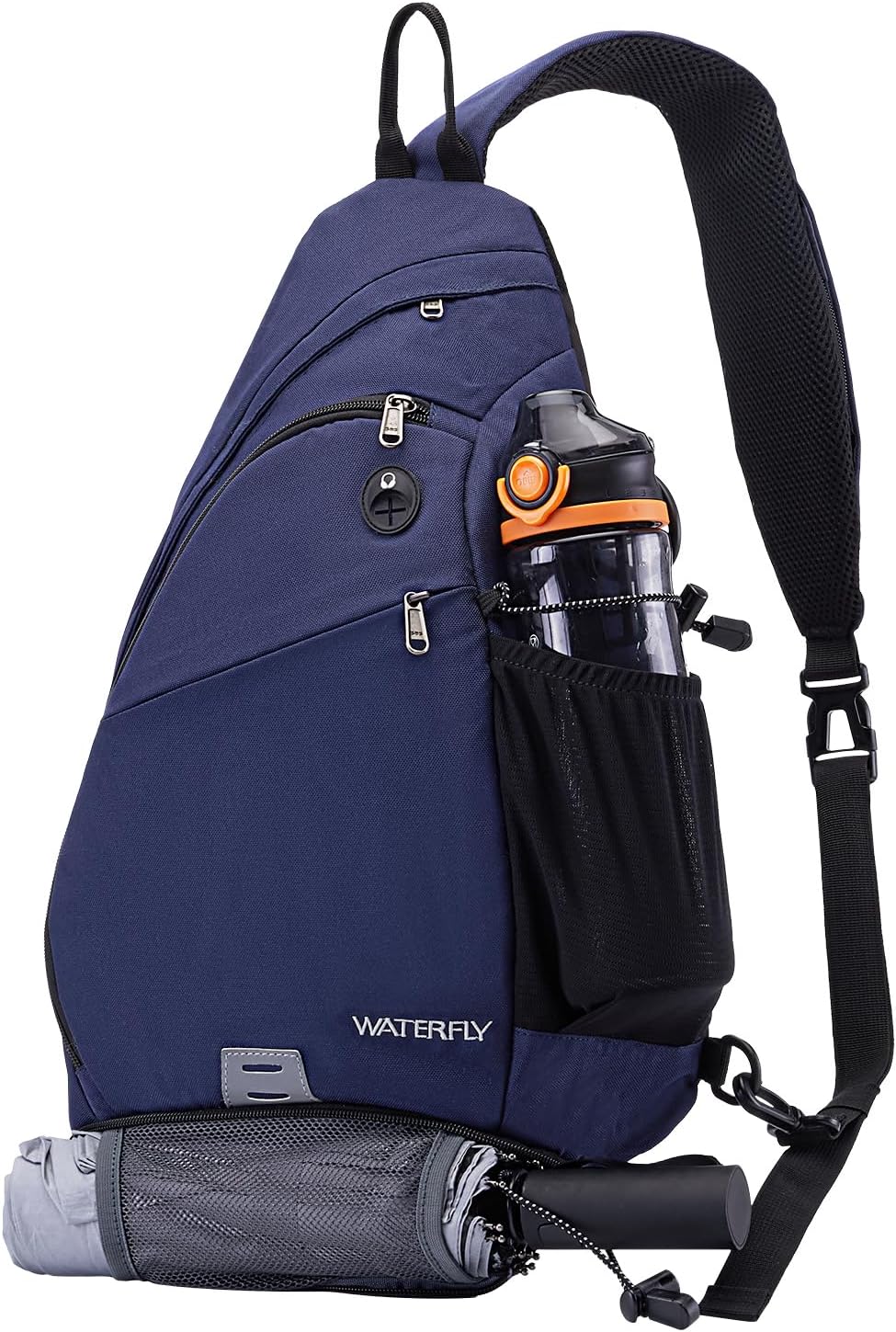 WATERFLY Sling Bag Crossbody Backpack: Over Shoulder Daypack Casual Cross Chest Side Pack (Large