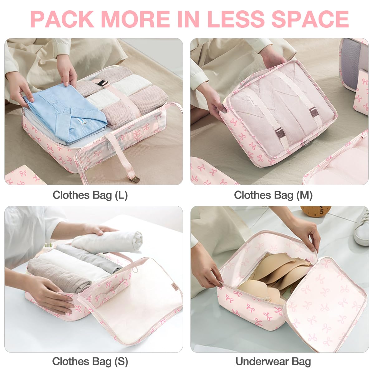 8 Set Packing Cubes for Suitcases,Suitcase Organizer with Shoe,Cosmetics,Clothing, and Accessories