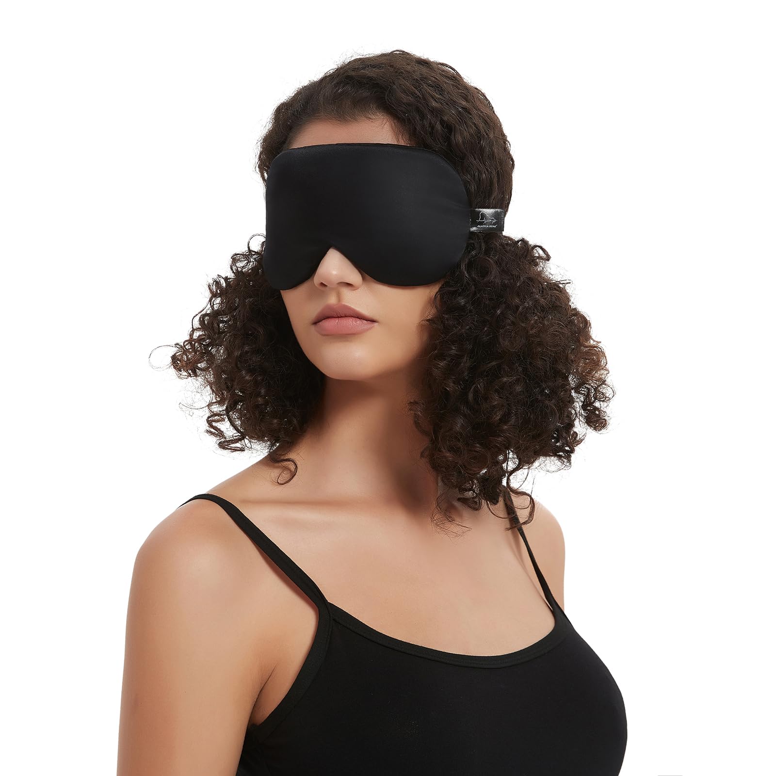 Alaska Bear Sleep Mask Silk Eye Cover with Shaped Pad, Machine Washable