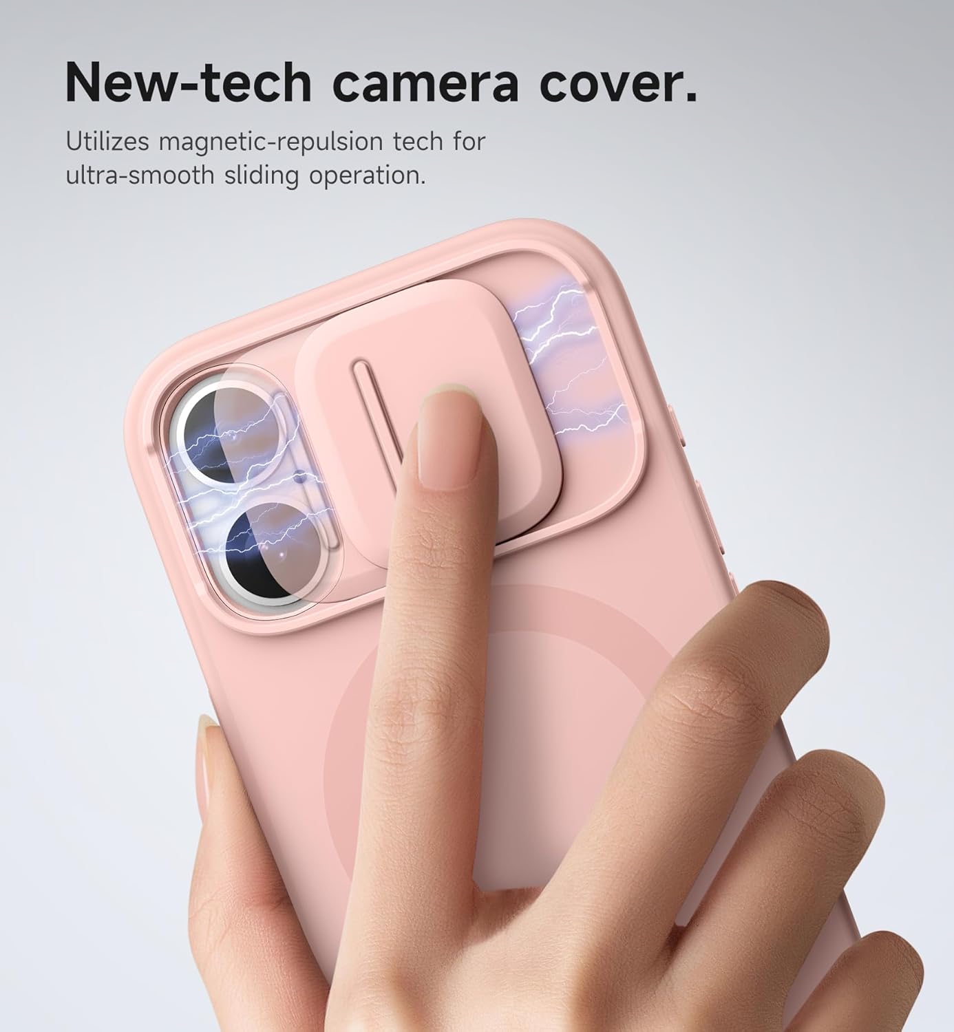 SURITCH for iPhone 17 Case with Camera Control Cover, Camera Slide Cover and Adjustable Kickstand, Compatible with MagSafe, Shockproof Bumper Protective Cases 6.3 Inch, Pink