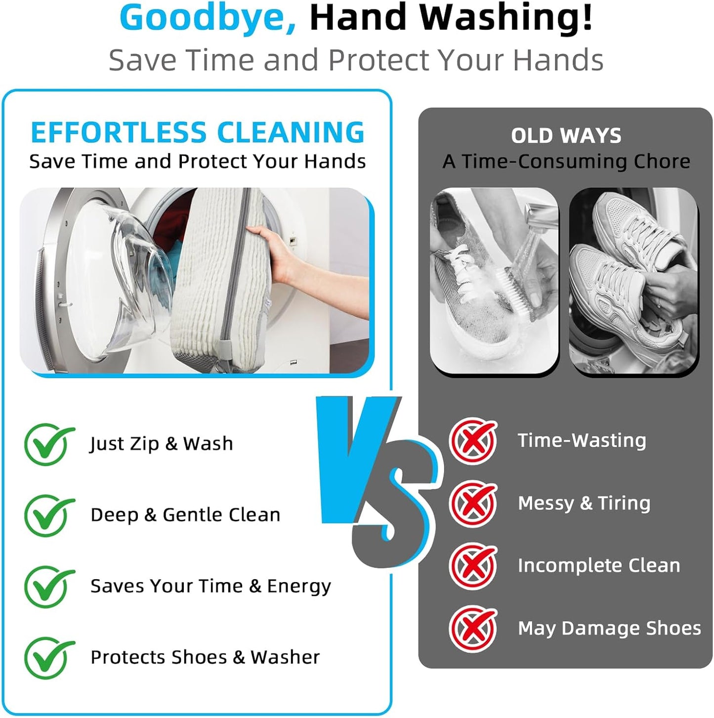 Shoe Washing Machine Bag | Laundry Shoe Bag for Washer and Dryer, 1pcs Reusable Shoes Cleaner Bags, Chenille Microfiber for Sneakers Tennis Shoes, Zipper with Lock Ring