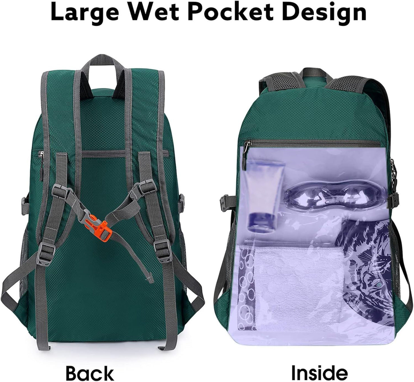 G4Free 40L Lightweight Packable Hiking Backpack, Waterproof Travel Daypack