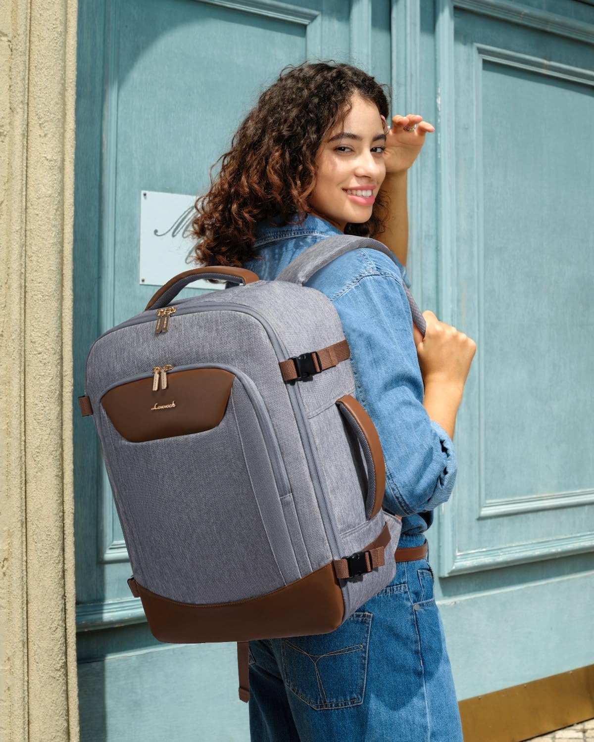 LOVEVOOK 40L Travel Backpack for Women Men, Large Carry on Backpack for Airplanes TSA Personal Item Travel Bag fits 15.6" Laptop, Waterproof Weekender Essentials Airline Approved with 2 Packing Cubes