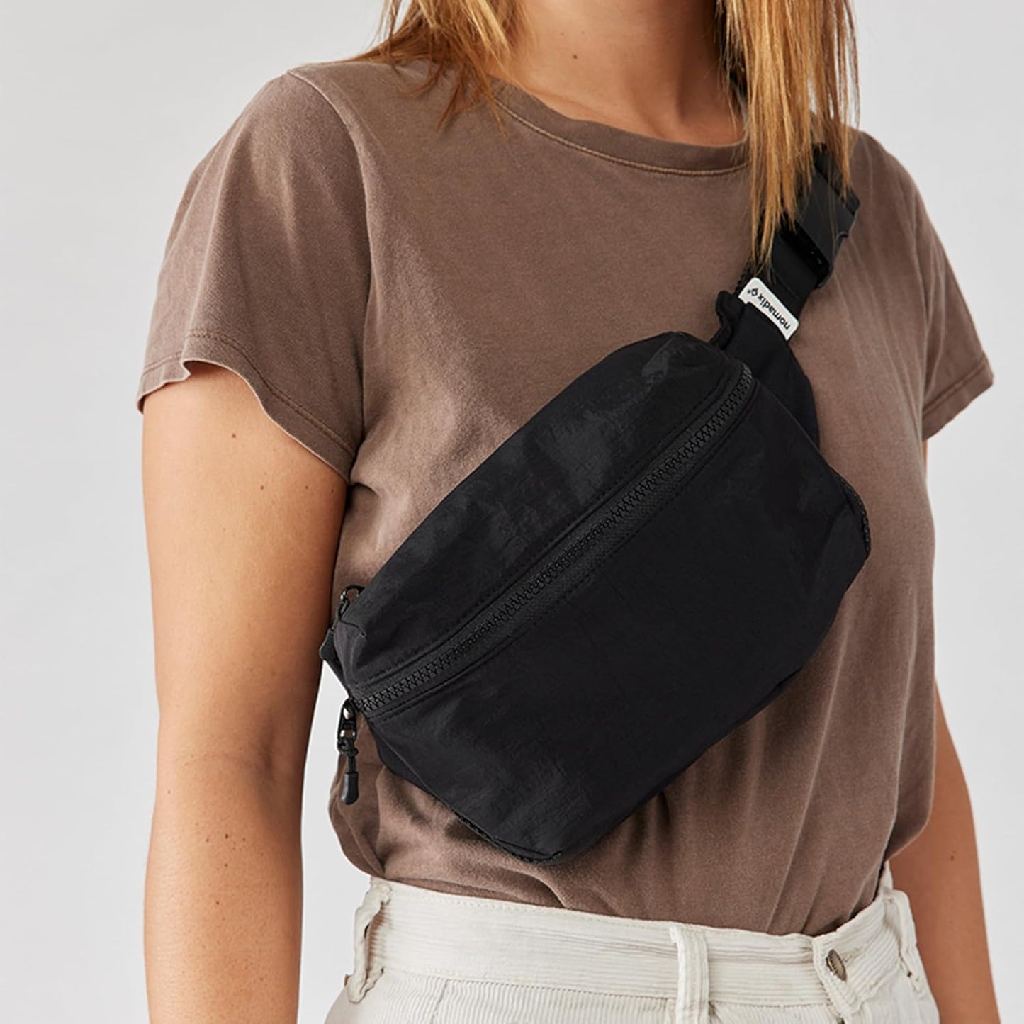Nomadix Fanny Pack Granite Grey – Lightweight, Water-Resistant Crossbody Bag for Hiking, Festivals, and Travel – Eco-Friendly Recycled Nylon with Key Clip, Dual Pockets, and Secure Storage