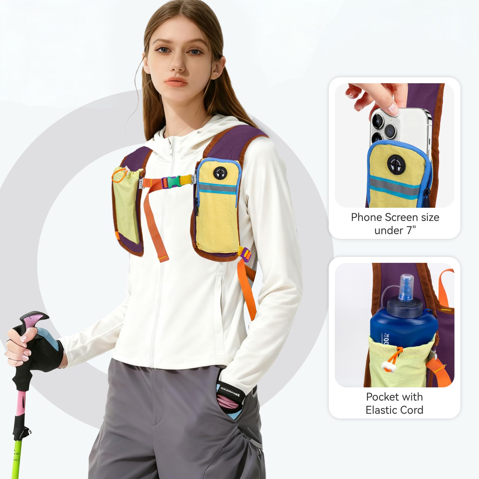 UtiaMiaoGonGo 15L Small Hiking Backpack Travel Daypack Colorful Lightweight Packable Foldable