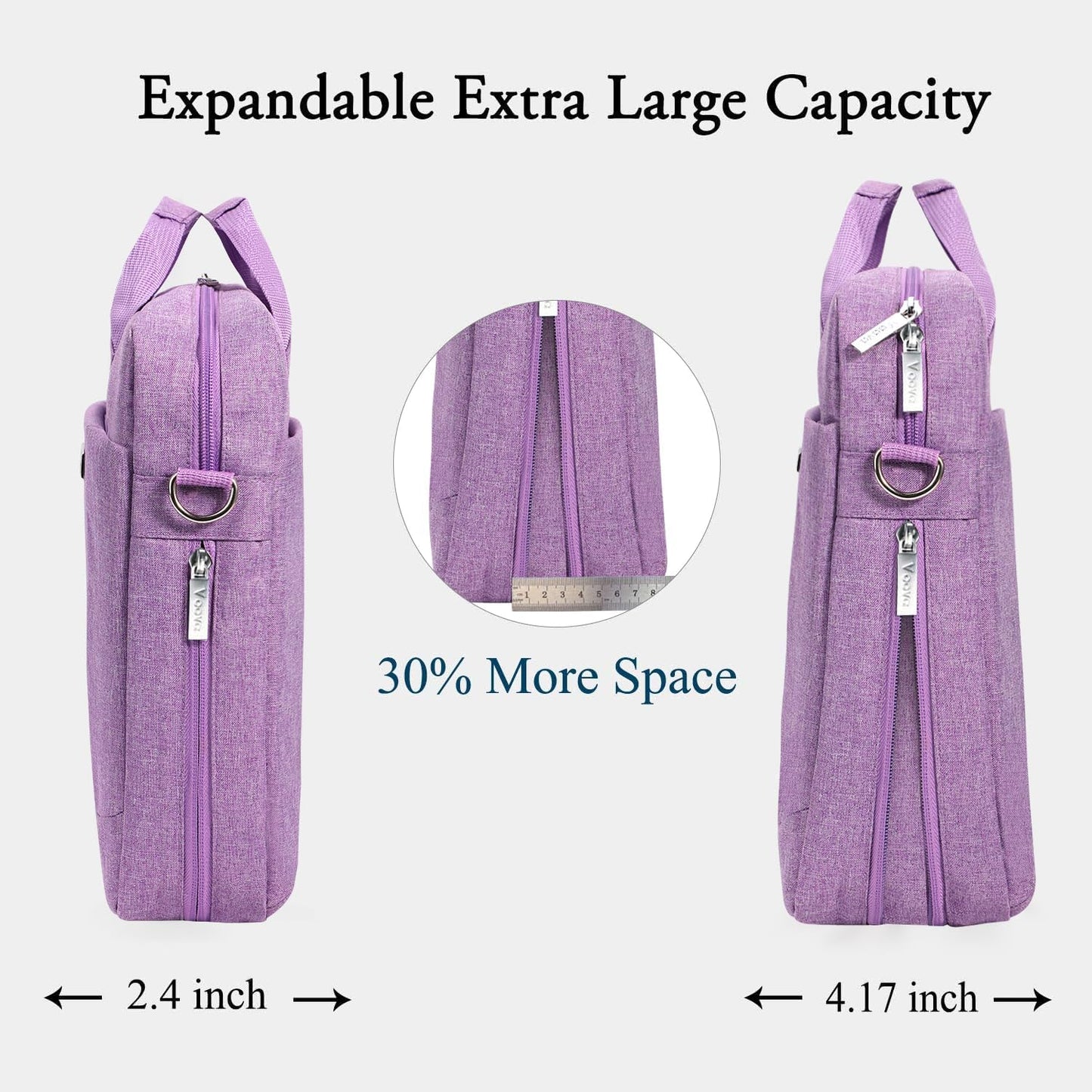 Voova Laptop Bag Case 17 17.3 Inch Computer Sleeve Messenger Bag with Shoulder Strap Expandable