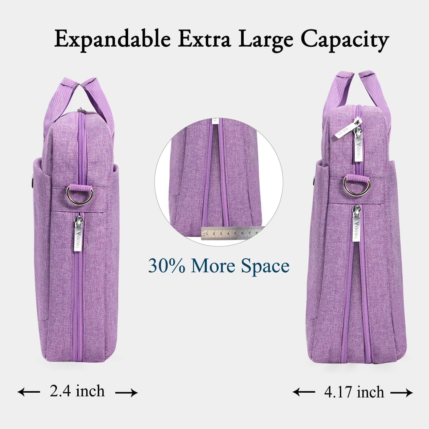 Voova Laptop Bag Case 17 17.3 Inch Computer Sleeve Messenger Bag with Shoulder Strap Expandable