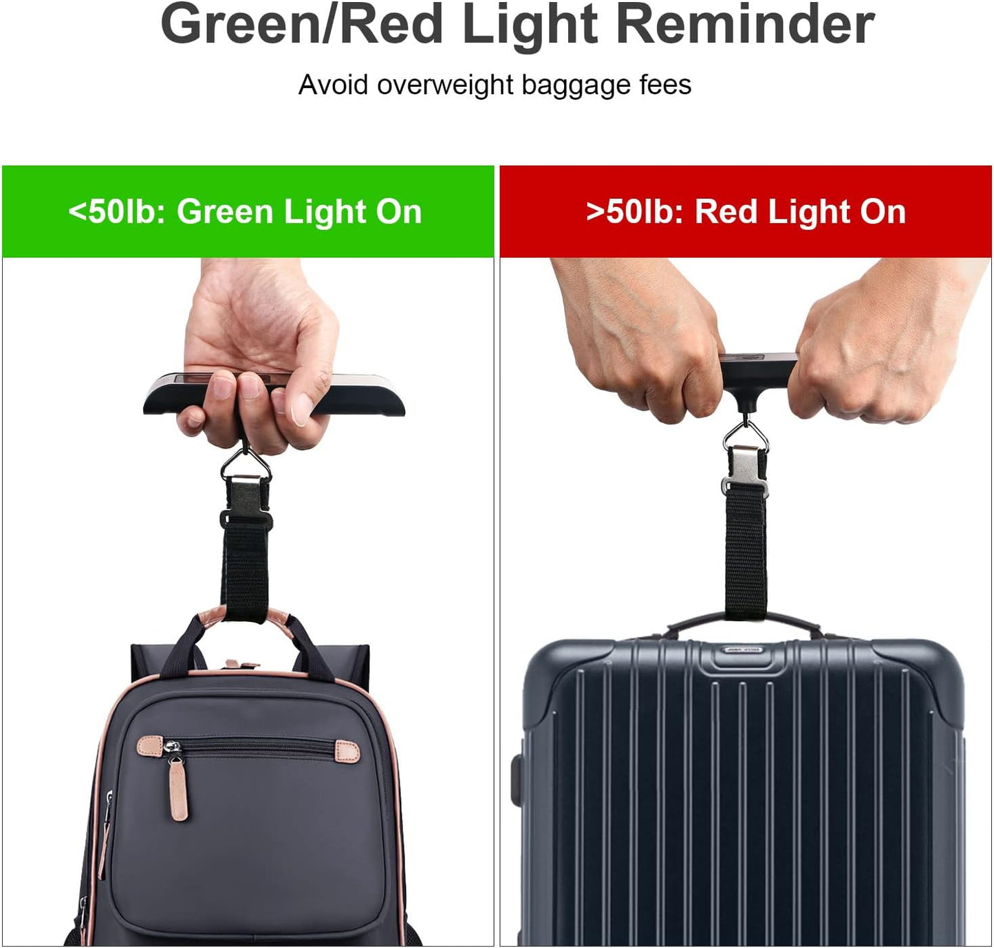 travel inspira Luggage Scale, Portable Digital Hanging Baggage Scale for Travel, Suitcase Weight