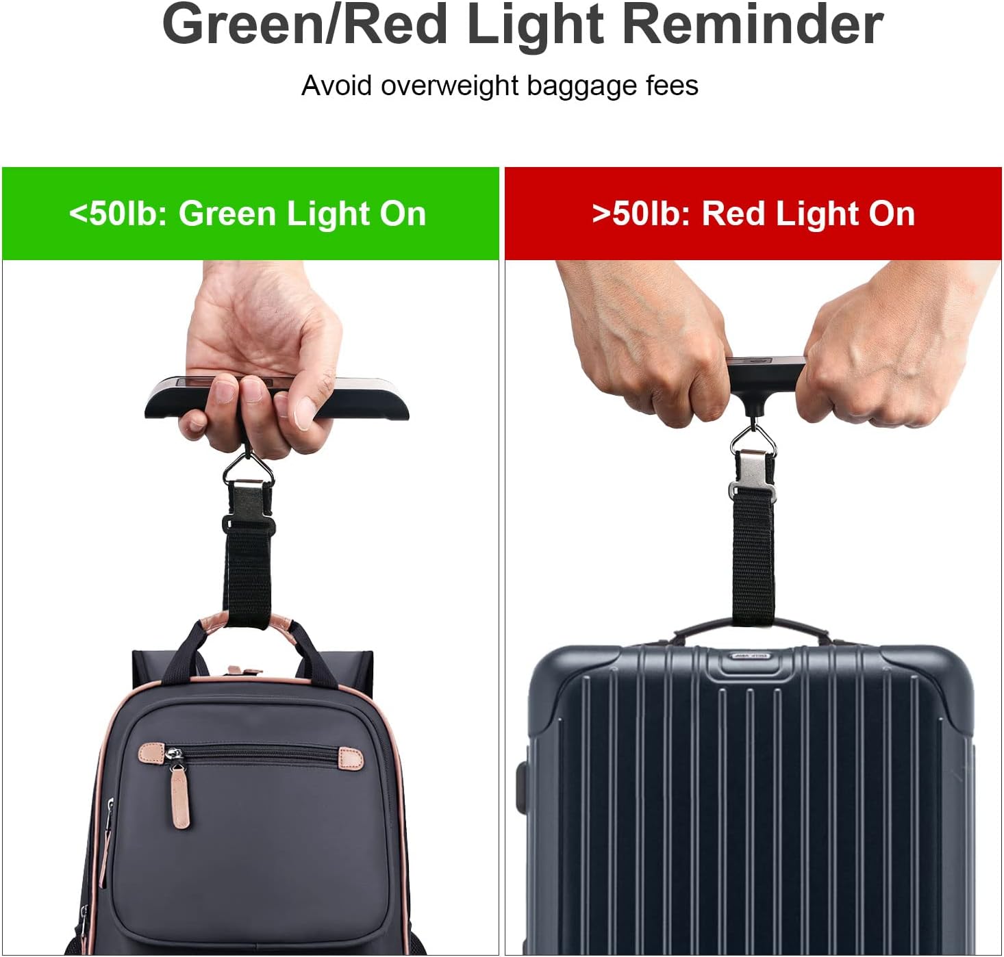 travel inspira Luggage Scale, Portable Digital Hanging Baggage Scale for Travel, Suitcase Weight
