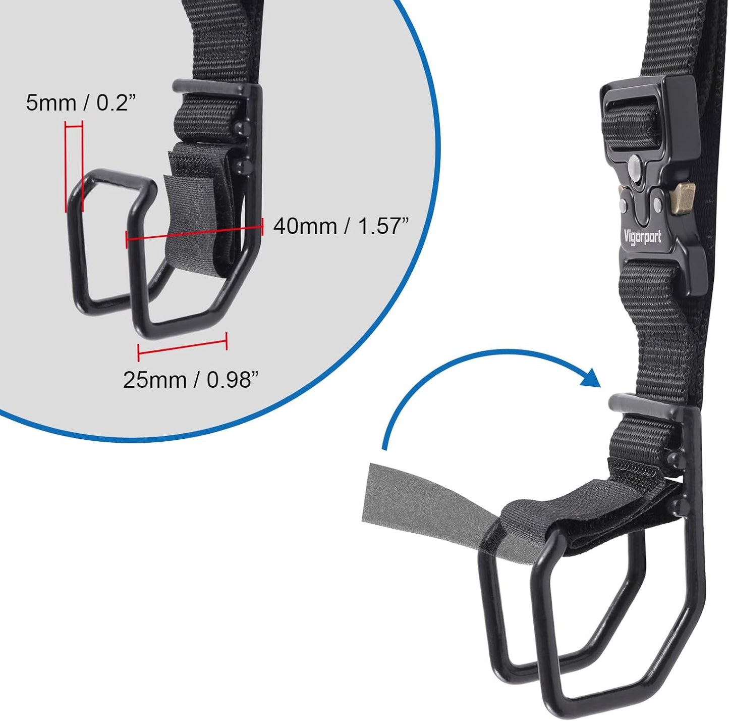 Vigorport Luggage Hook Strap, J Hook for Add a Bag Luggage, Multi Adjustment Bag Strap Hook with Hands Free